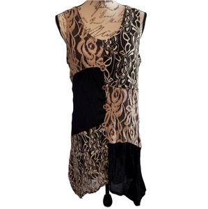 Lily By Firmiana Sleeveless Lace Sheer Dress Boho Feminine